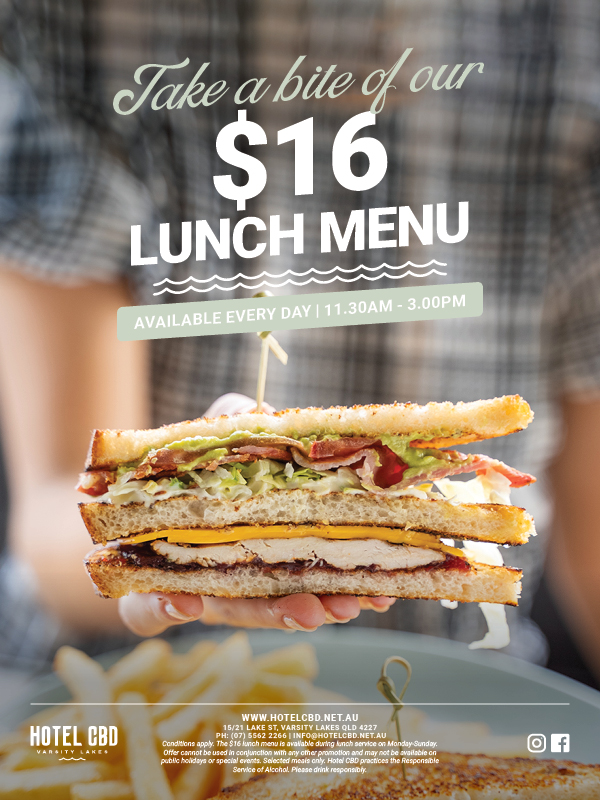 Daily $16 Lunch Menu - Hotel CBD
