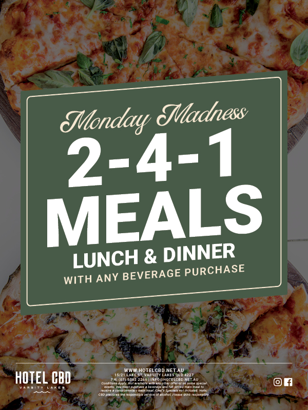 2-4-1 Lunch & Dinner Meals - Hotel CBD